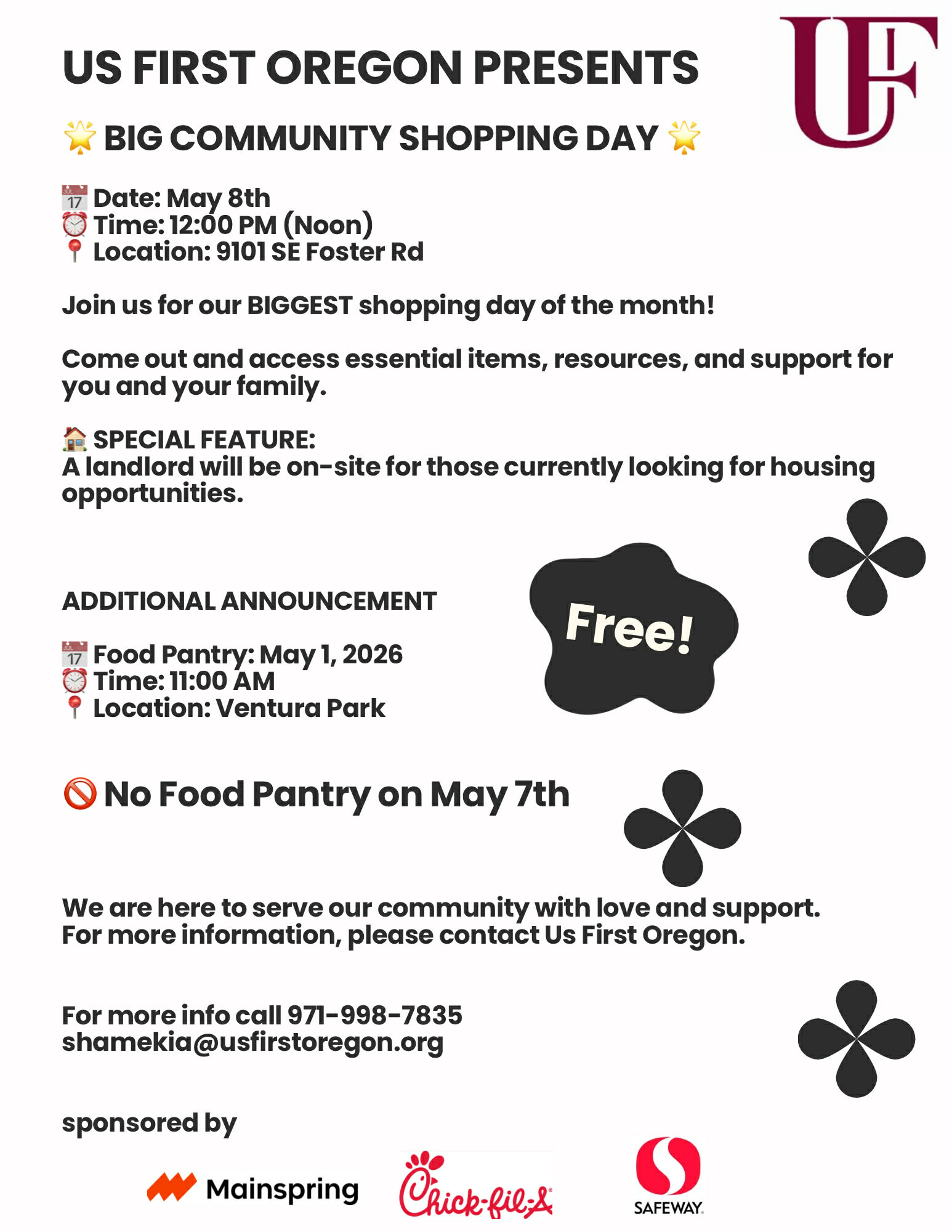 USFirst Oregon Big Community Shopping Day